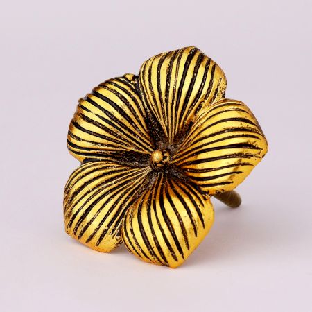 Modern Flower Aluminum Wall Hook In Golden Finish